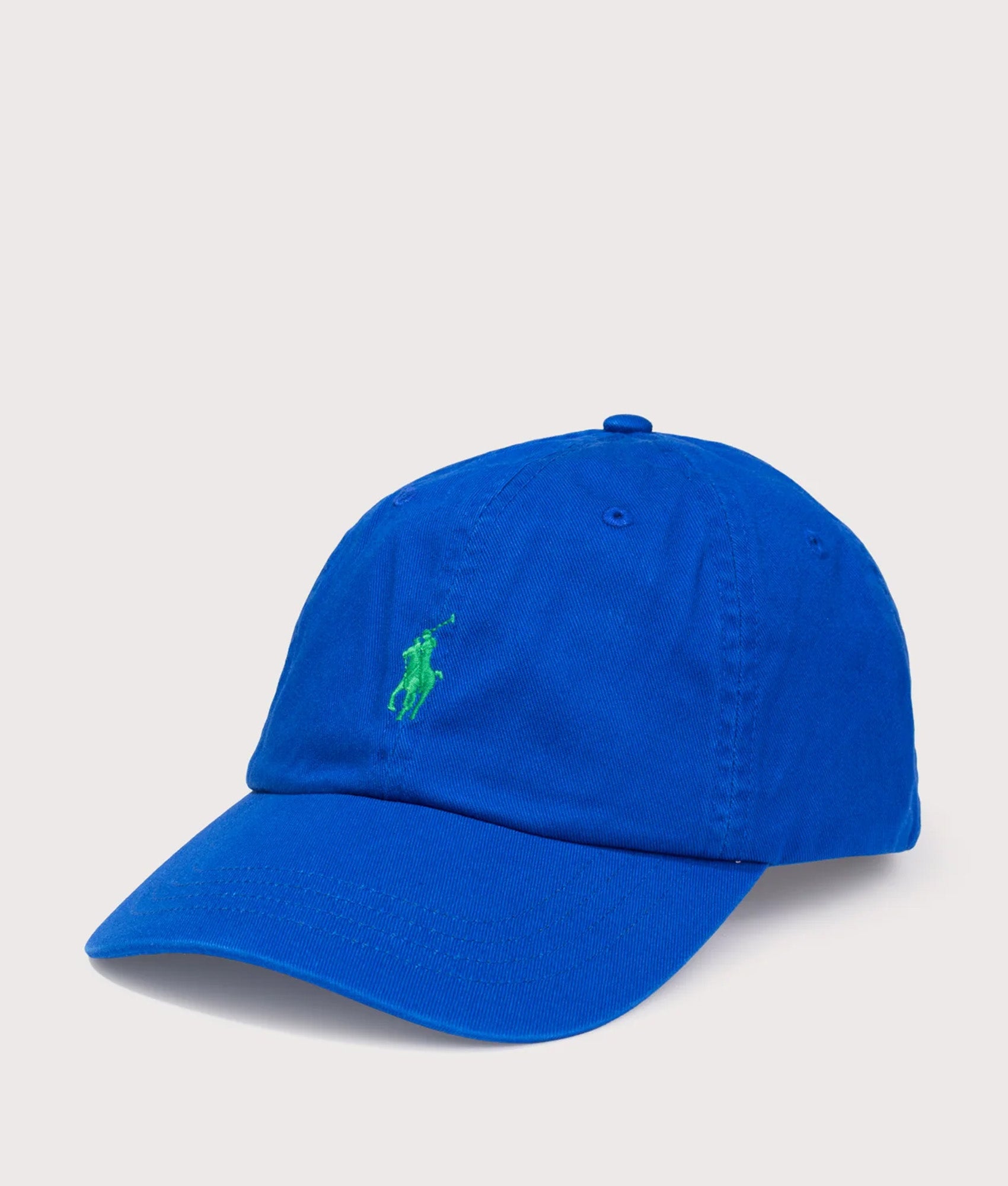 Polo Ralph Lauren Iconic Cotton Chino Ball Cap in Pacific Royal at EQVVS Menswear. Angled front shot.