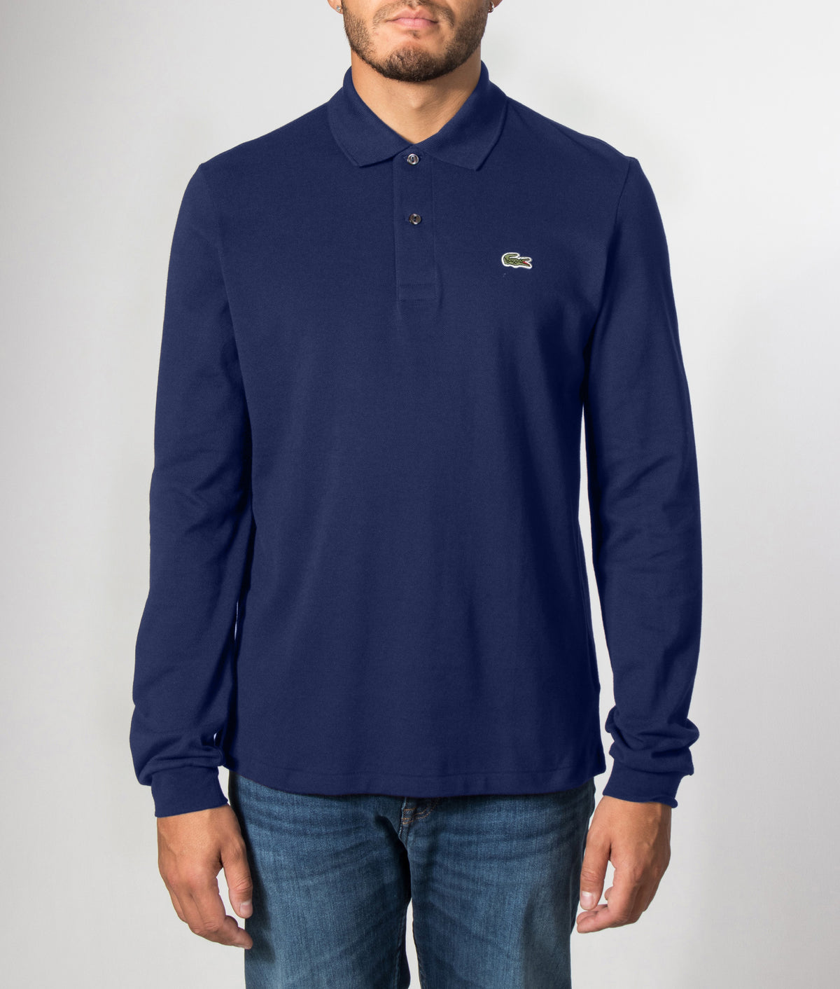 Long Sleeve Croc Logo Polo Shirt