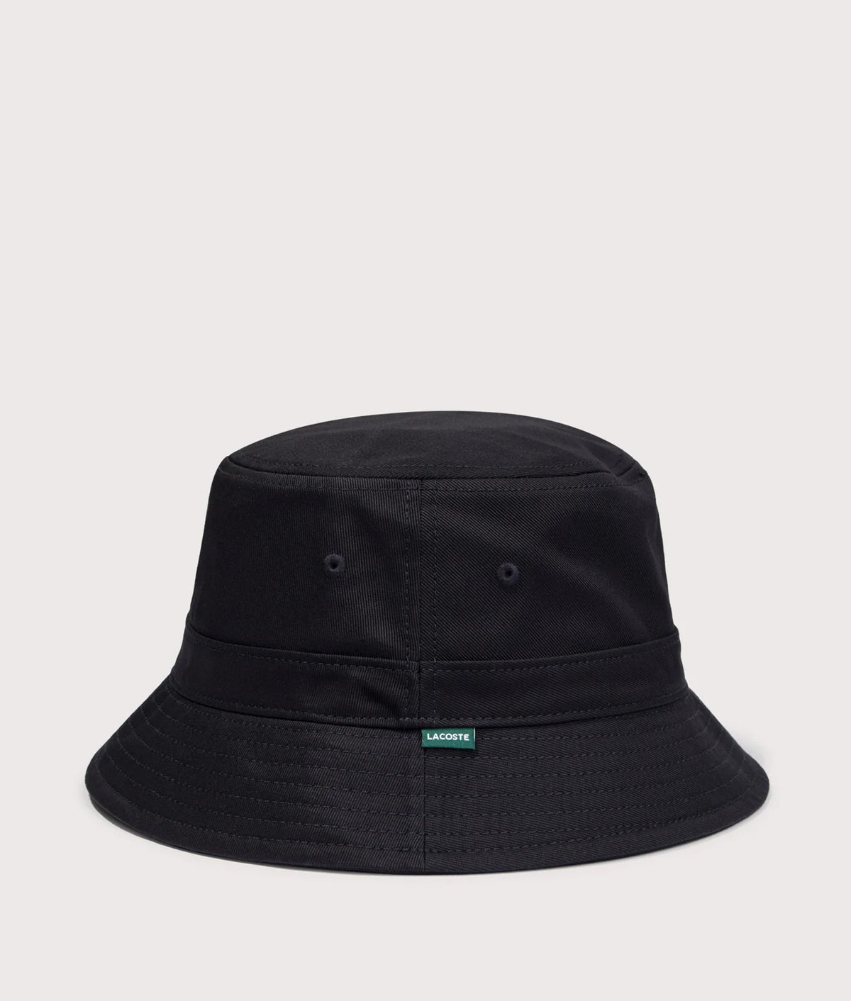 Piqué Bucket Hat in Black by Lacoste. Back shot.