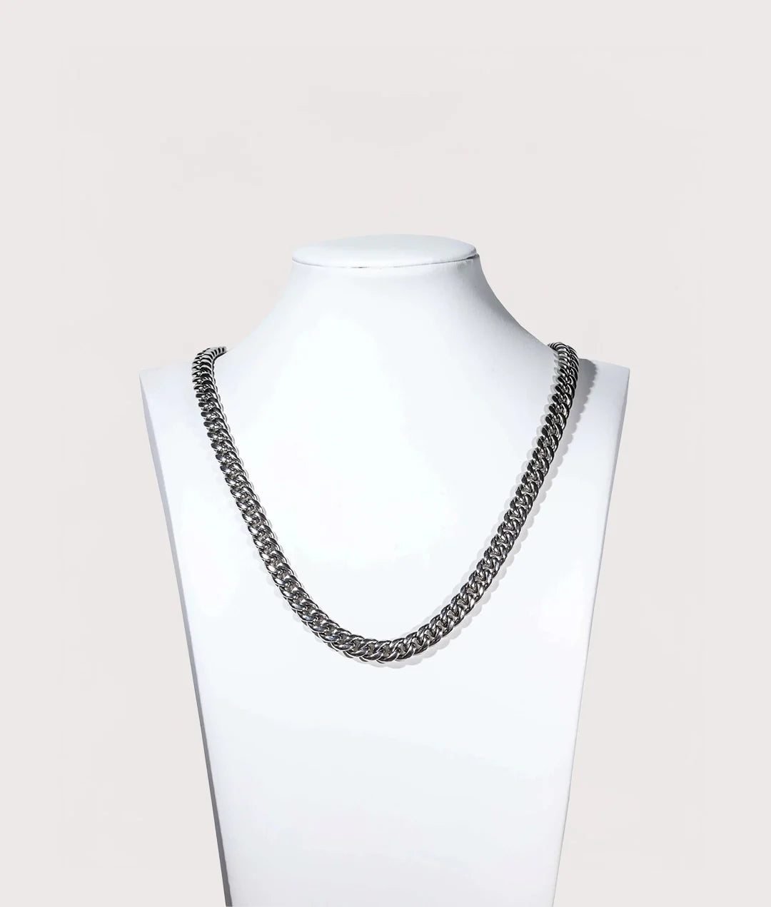 Silver Stainless Steel Cuban Link Chain 8mm 20"