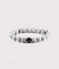 Howlite Beaded Stretch Bracelet: Howlite 