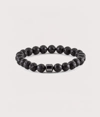 Lava Stone Beaded Stretch Bracelet: Lava Stone 