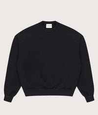 Oversized Fit 800 GSM Superweight Crewneck Sweatshirt: Black 