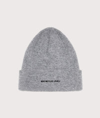 MKI Embroidered Merino Beanie: Grey 