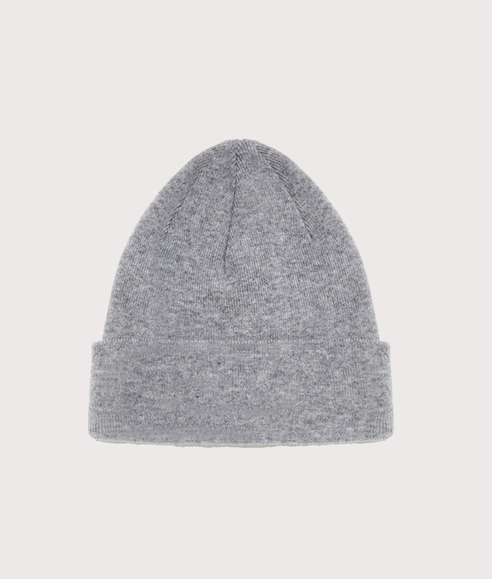 MKI MIYUKI ZOKU Embroidered Merino Beanie in Grey at EQVVS Menswear. Back shot.