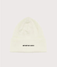MKI Embroidered Merino Beanie: Off White 