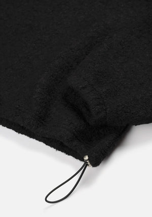 Boucle Quarter Zip Sweatshirt Black - MKI Miyuki Zoku - EQVVS Boucle Quarter Zip Sweatshirt Black - MKI Miyuki Zoku - EQVVS