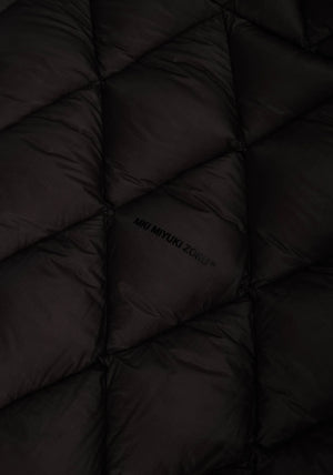 Diamond Bubble Jacket in black by MKI Miyuki Zoku. Detail shot. 