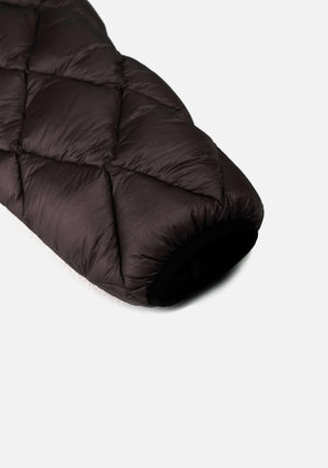 Diamond Bubble Jacket in black by MKI Miyuki Zoku. Detail shot.