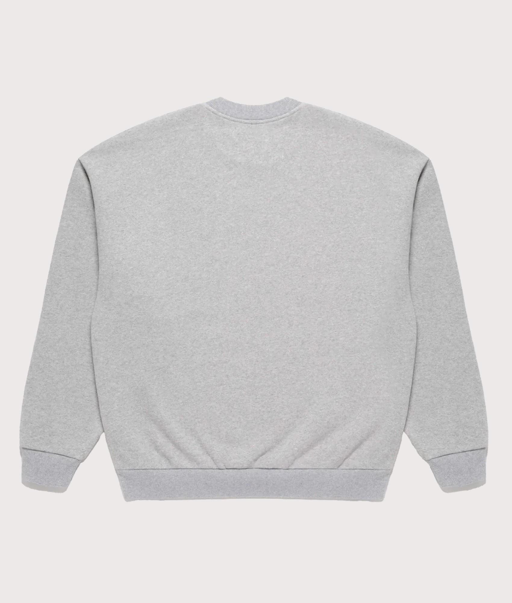 MKI MIYUKI ZOKU Oversized Linear Crewneck Sweatshirt in Grey at EQVVS Menswear. Back shot.