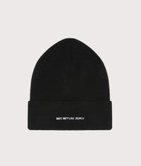 MKI Embroidered Merino Beanie: Black 