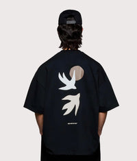 Oversized Swallow T-Shirt: Black 