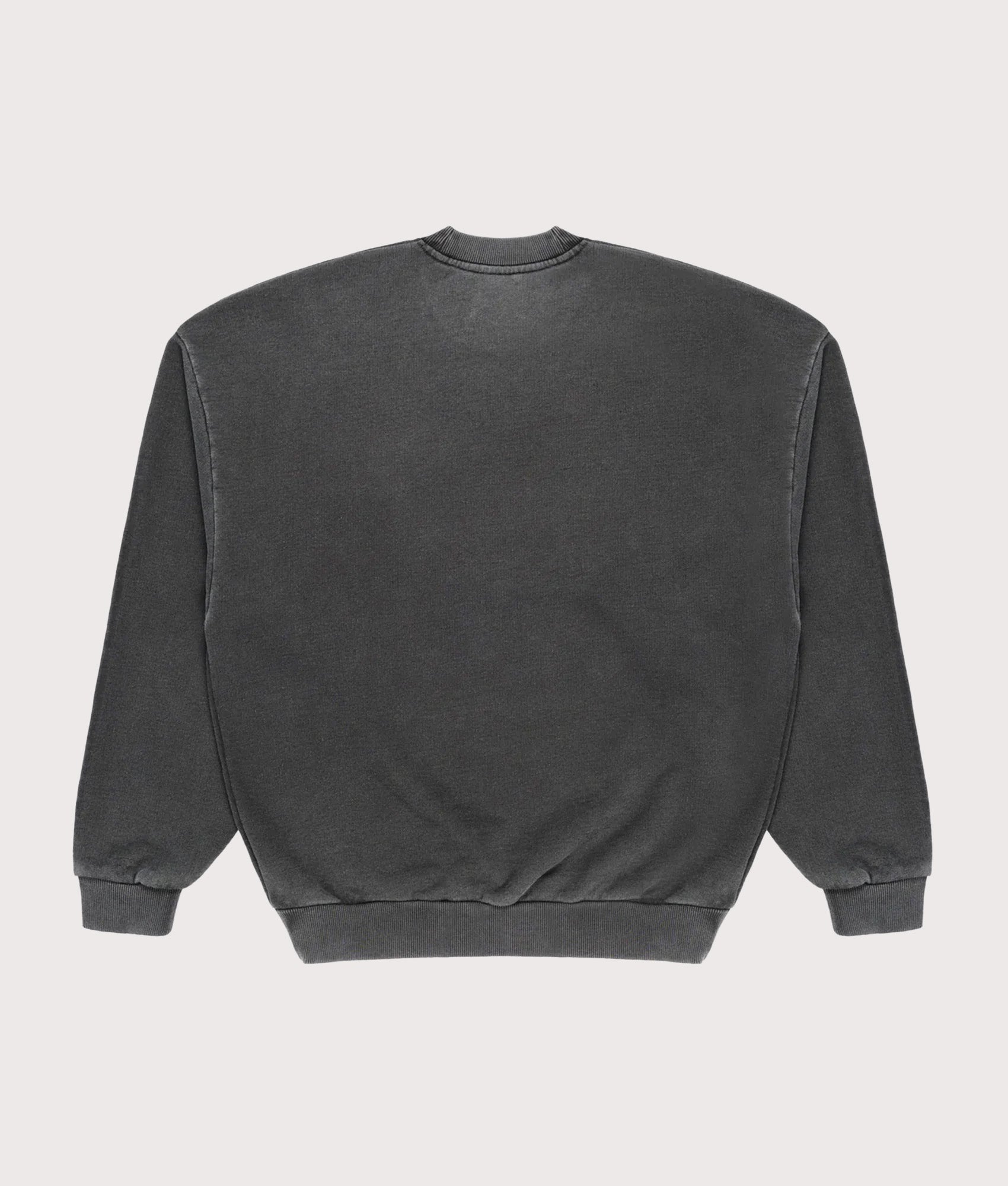 MKI Miyuki Zoku oversized Uniform Crew Sweatshirt in Pigment Black at EQVVS Menswear. Back shot.