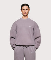 Oversized Uniform Crewneck Sweatshirt: Pigment Raisin 