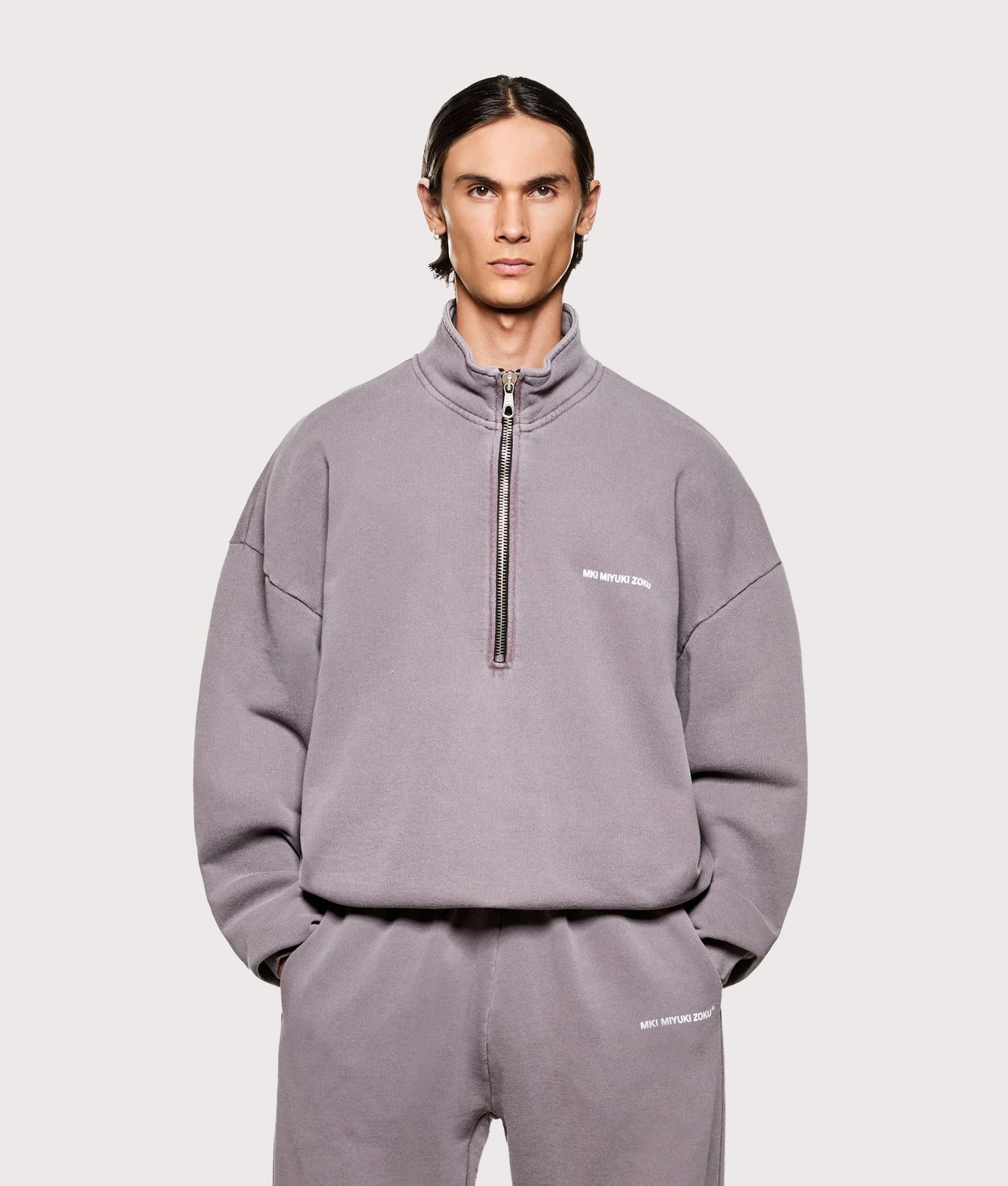 Uniform Quarter Zip Sweatshirt Raisin | MKI MIYUKI ZOKU | EQVVS