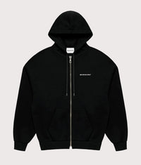 Oversized Uniform Zip Through Hoodie: Black 