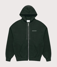 Oversized Uniform Zip Through Hoodie: Green 