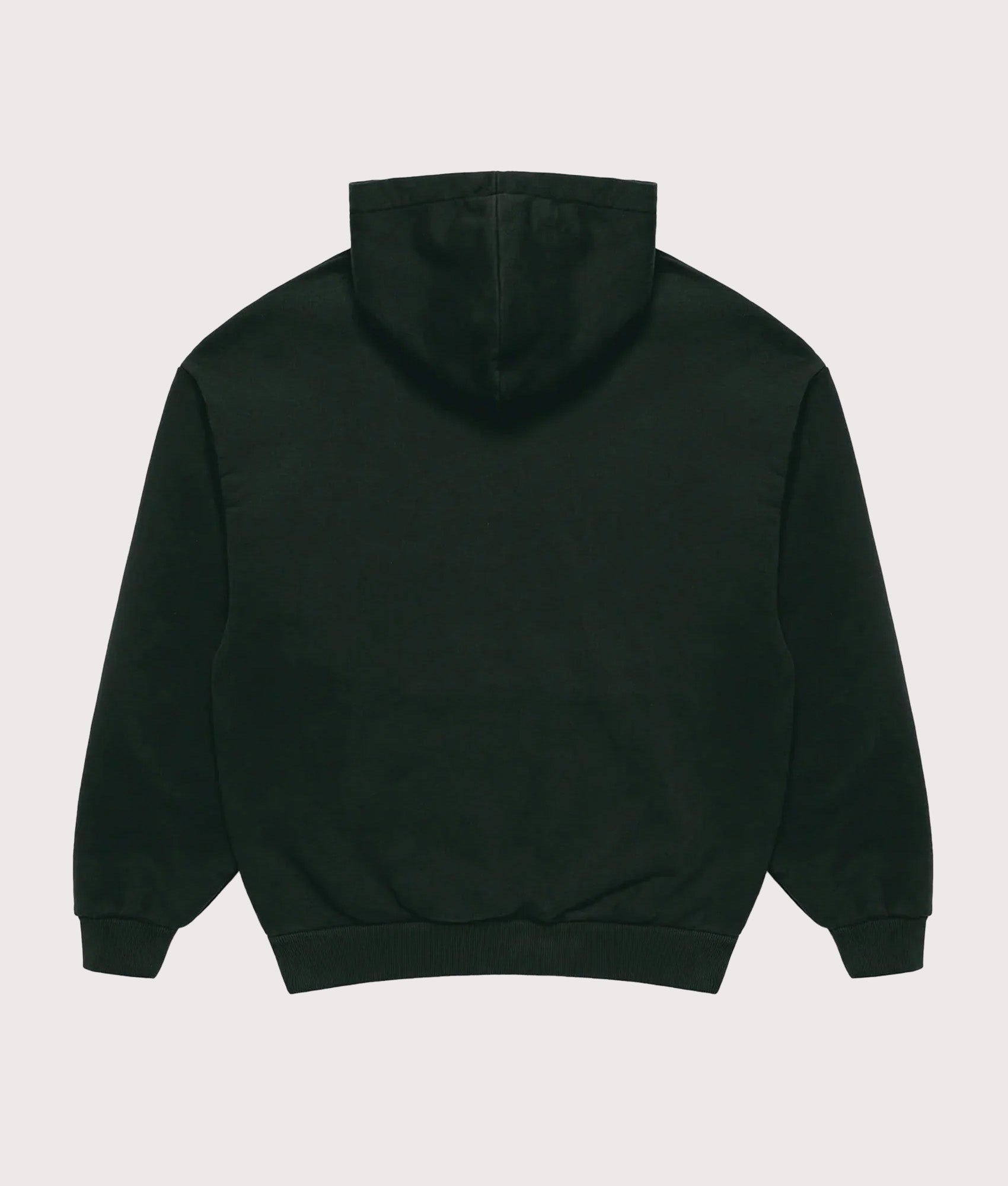 MKI MIYUKI ZOKU Oversized Uniform Zip Through Hoodie in Green at EQVVS Menswear. Back shot.