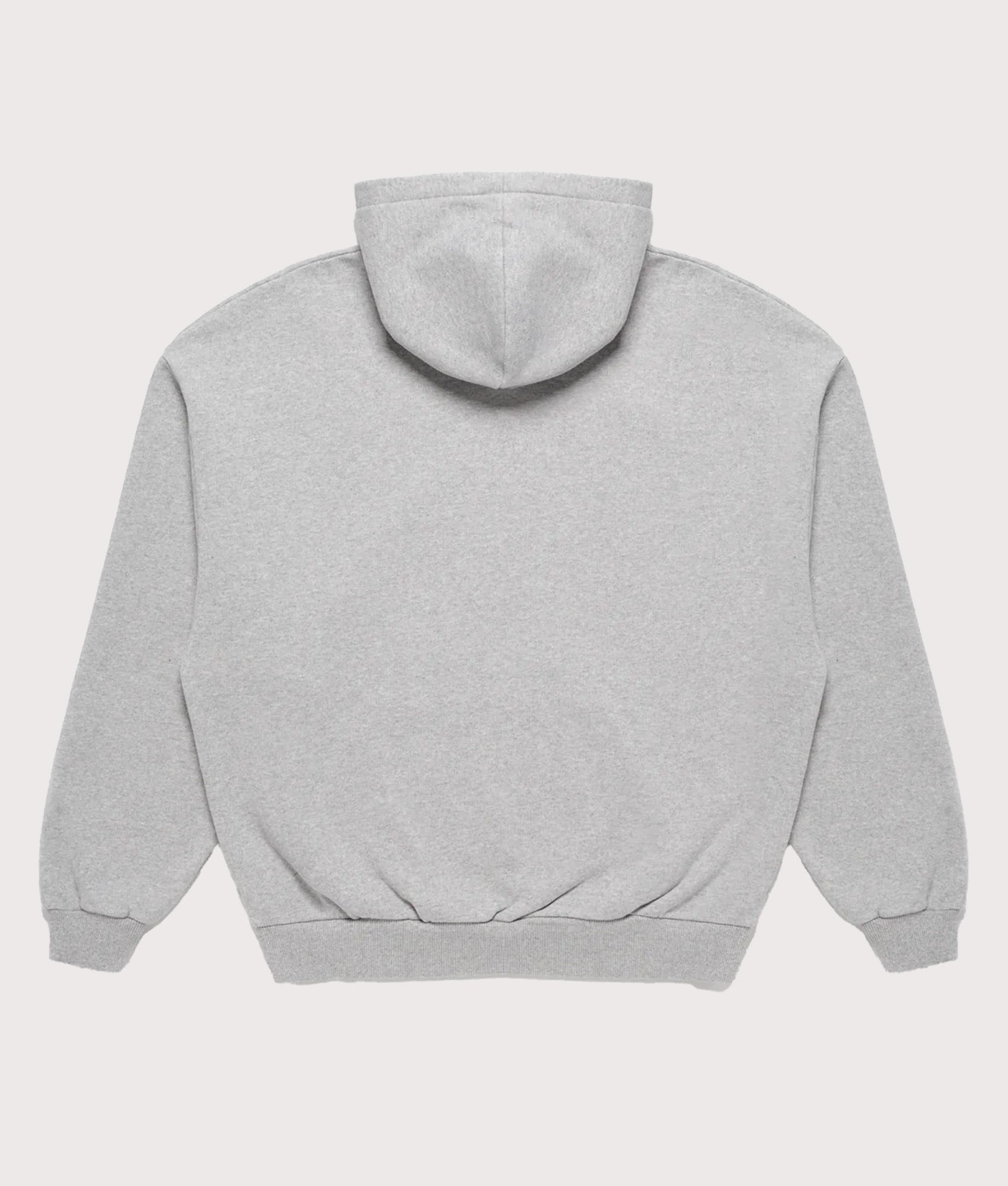 MKI MIYUKI ZOKU Oversized Uniform zip through hoodie in Grey at EQVVS Menswear. Back shot.