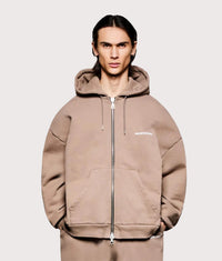 Oversized Uniform Zip Hoodie: Mushroom 