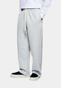 Relaxed Fit 800 GSM Superweight Wide Leg Joggers: Grey 