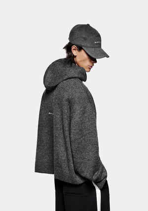 MKI MIYUKI ZOKU Mohair Blend Knit Hoodie Charcoal | EQVVS MKI MIYUKI ZOKU Mohair Blend Knit Hoodie Charcoal | EQVVS