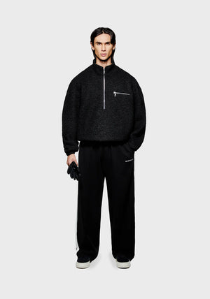 Boucle Quarter Zip Sweatshirt Black - MKI Miyuki Zoku - EQVVS Boucle Quarter Zip Sweatshirt Black - MKI Miyuki Zoku - EQVVS