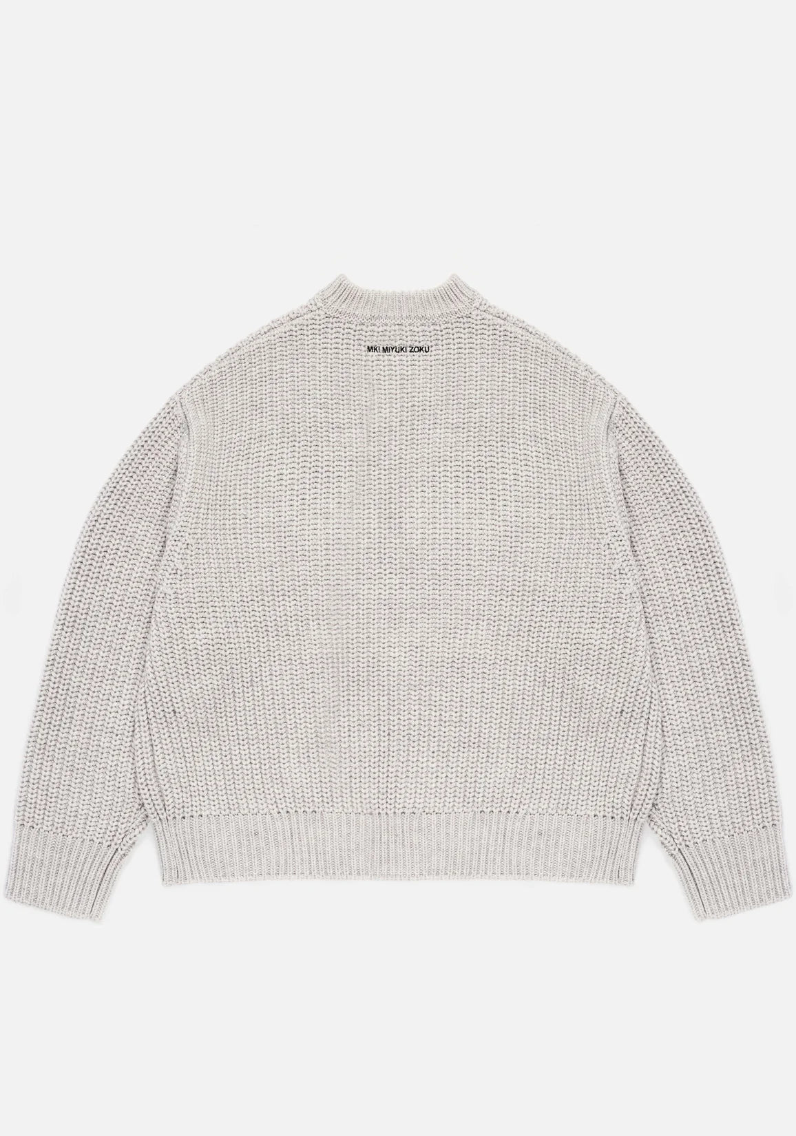 Chunky Rib Knit Crewneck Jumper in Grey | MKI Miyuki Zoku | EQVVS Chunky Rib Knit Crewneck Jumper in Grey | MKI Miyuki Zoku | EQVVS