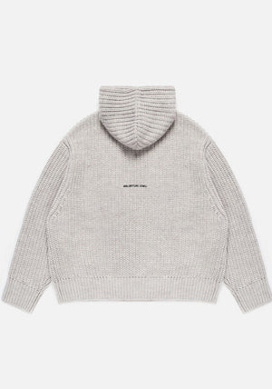 スウェット・トレーナー MKI MIYUKI ZOKU Chunky Rib Knit Hoodie Grey MKI Men's Chunky Rib Knit Hoodie in Grey MKI Miyuki-Zoku
