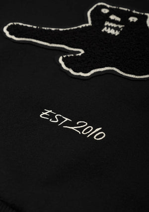 Black Patch Varsity Jacket MKI Miyuki Zoku. Detail shot. 