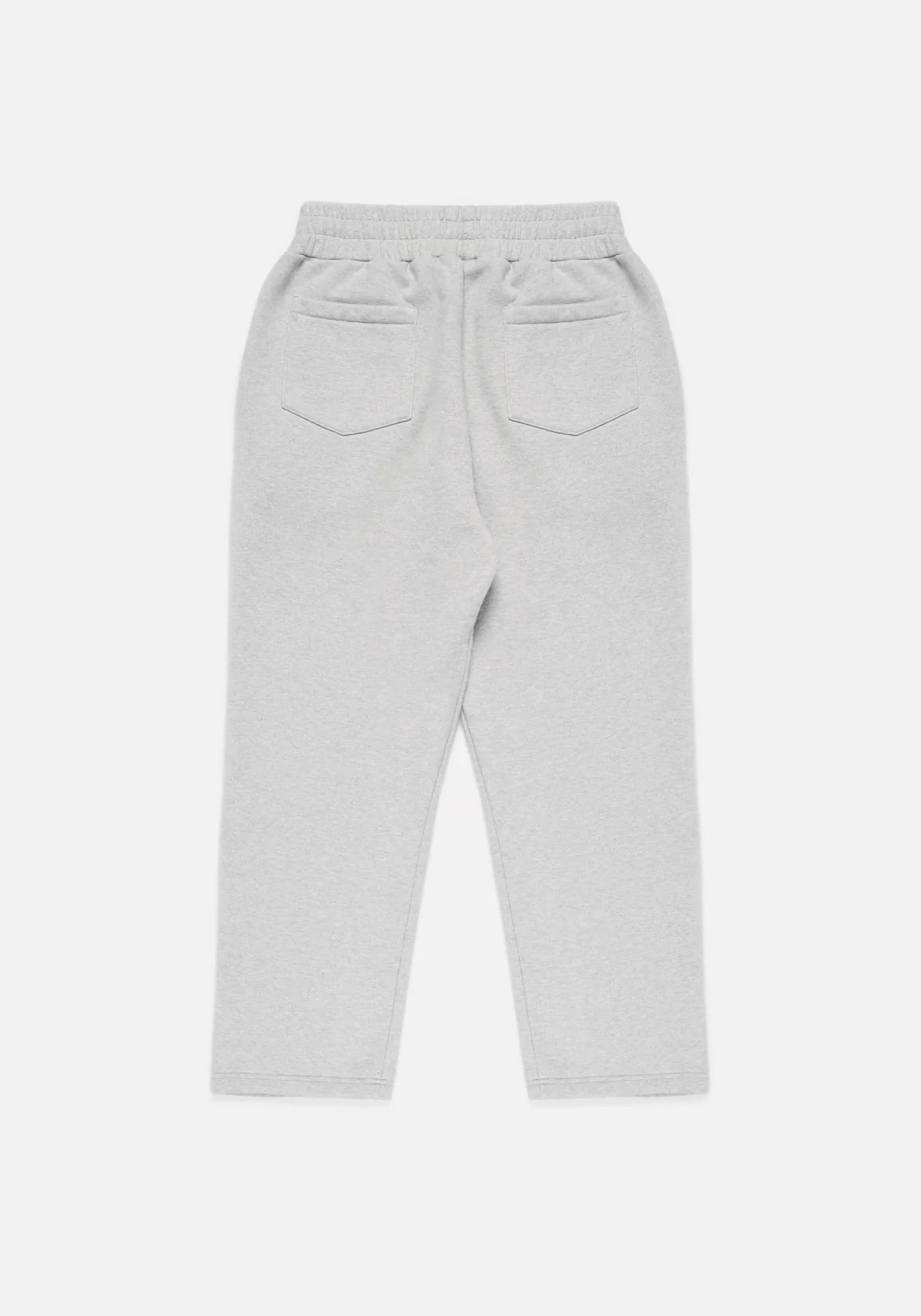 Superweight Wide Leg Joggers in Grey by MKI Miyuki Zoku at EQVVS. Flat Back Shot. 