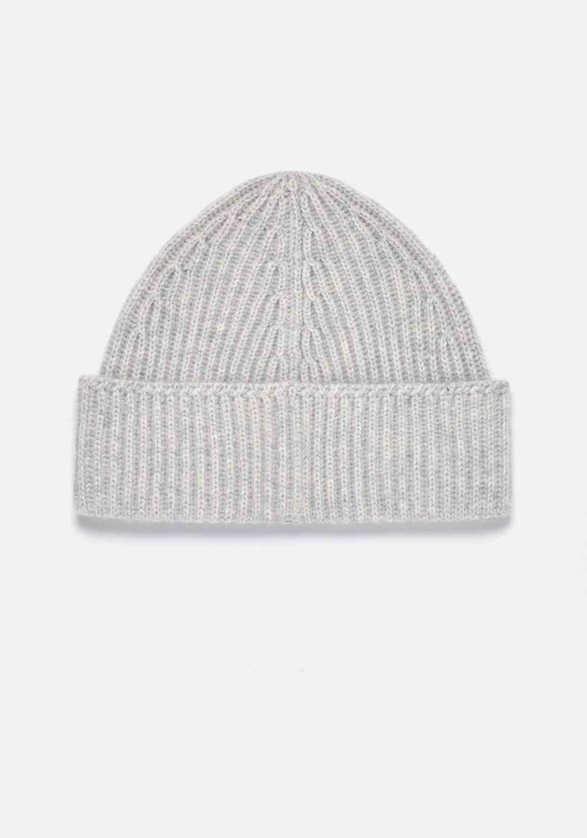 Grey MKI Cashmere Ribbed Beanie. Back shot. EQVVS menswear. 