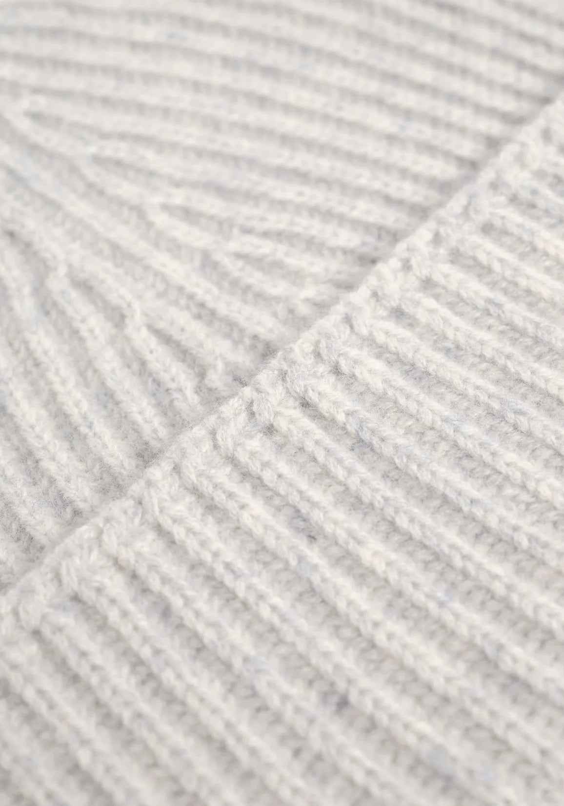 Close up shot, cashmere ribbed beanie MKI. EQVVS Menswear.