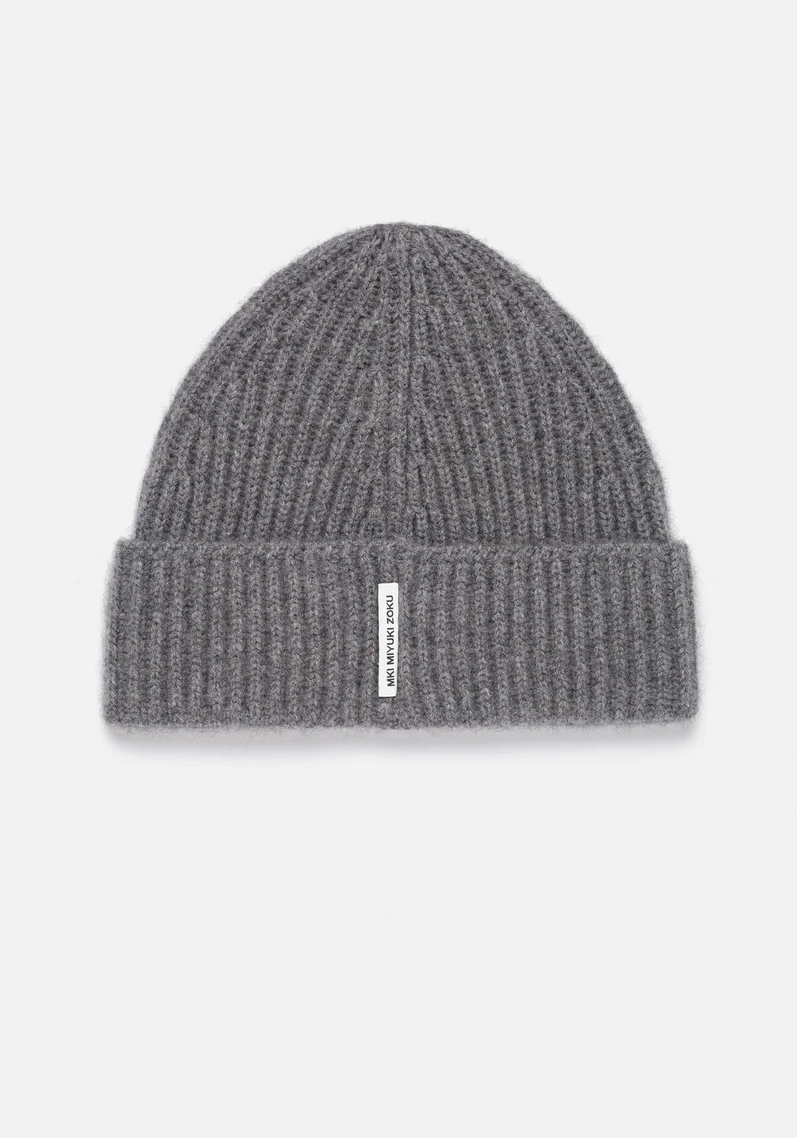 Charcoal Cashmere Ribbed Beanie, MKI Miyuki Zoku.