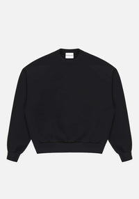 Oversized Fit 800 GSM Superweight Crewneck Sweatshirt: Black 