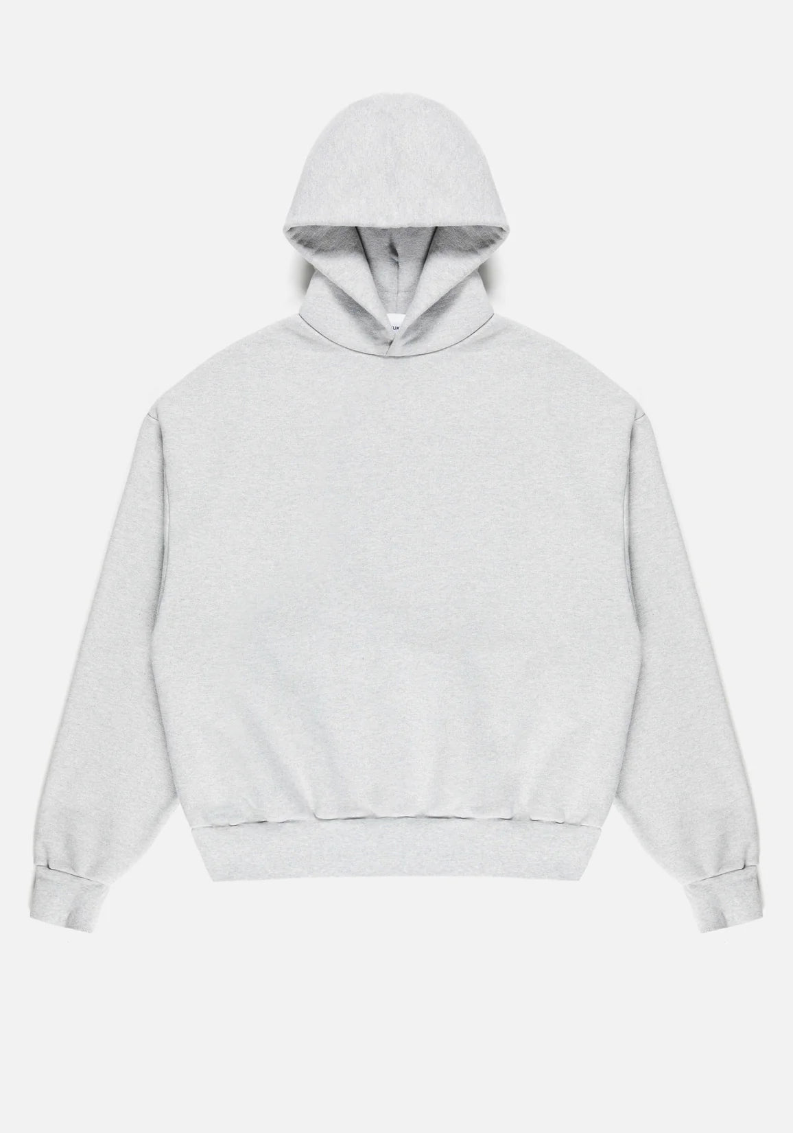MKI MIYUKI ZOKU 800 GSM Superweight Hoodie in Grey at EQVVS. Front Flat Shot. 