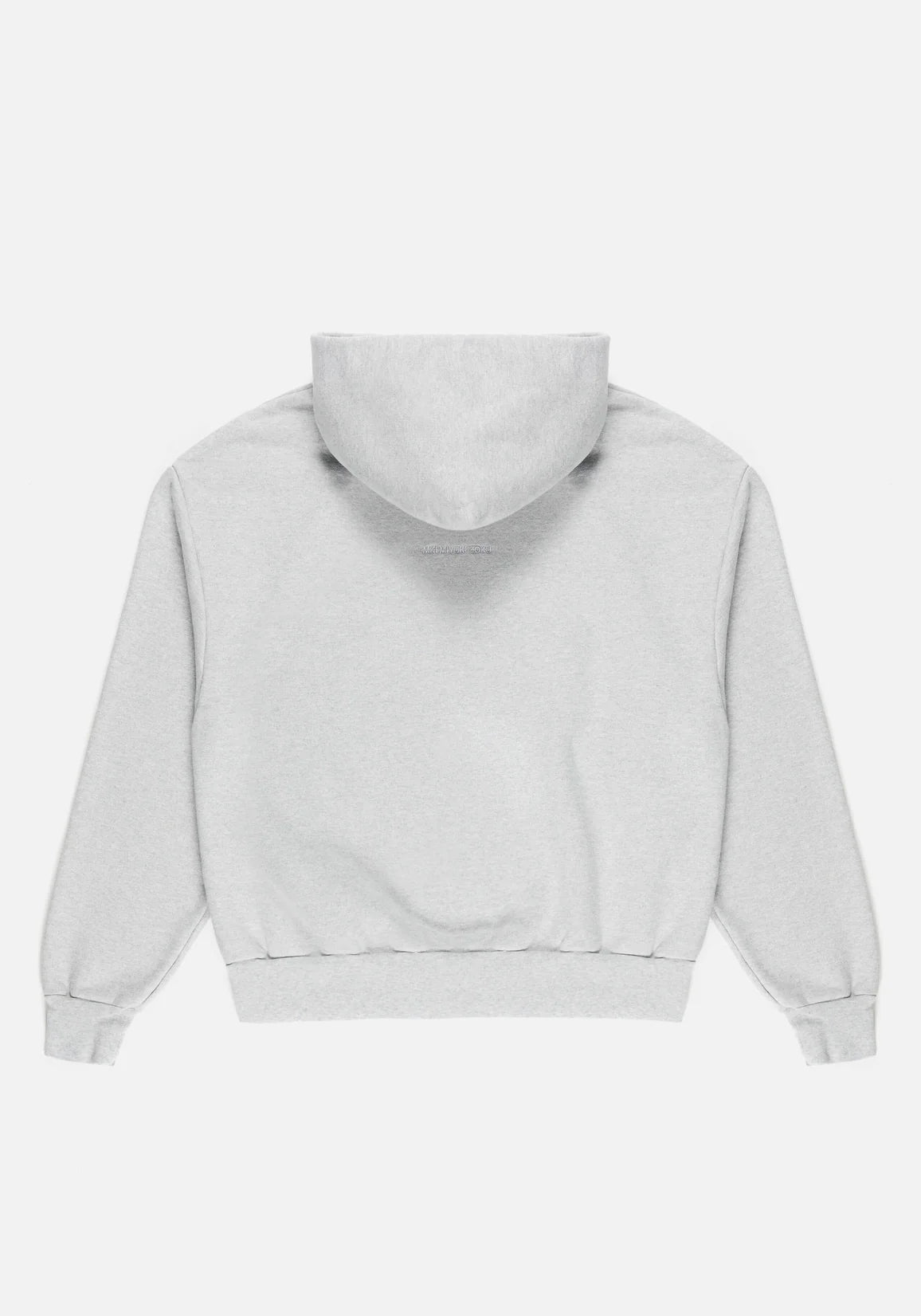MKI MIYUKI ZOKU 800 GSM Superweight Hoodie in Grey at EQVVS. Flat Back Shot. 