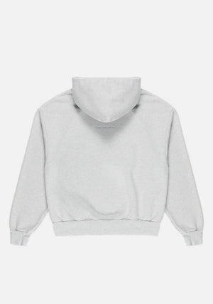 MKI MIYUKI ZOKU 800 GSM Superweight Hoodie in Grey at EQVVS. Flat Back Shot. 