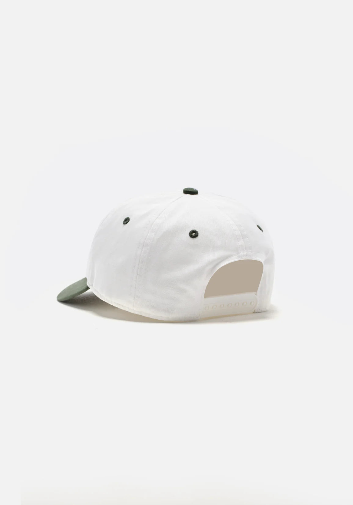 V2 Twill Ball Cap in Contrast Green by MKI MIYUKI ZOKU at EQVVS. Back Detail Shot. 