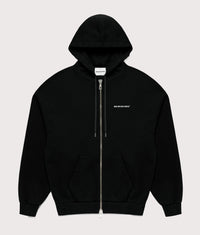 Oversized Uniform Zip Through Hoodie: Black 