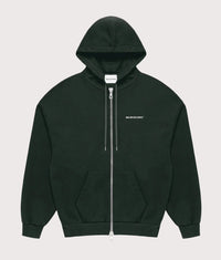 Oversized Uniform Zip Through Hoodie: Green 