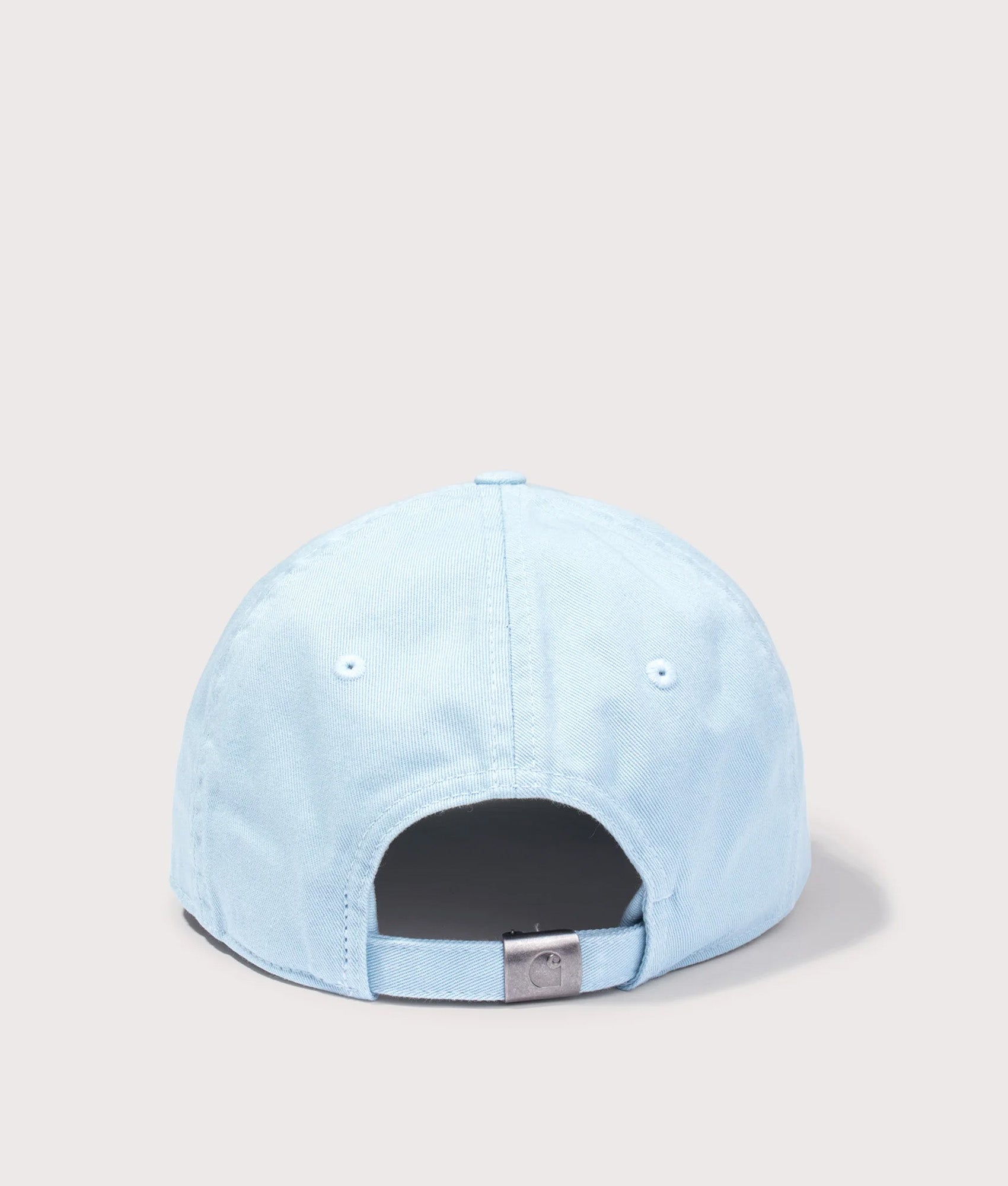 Carhartt WIP Madison Logo Cap in Citadel and Wax at EQVVS Menswear. Back shot.