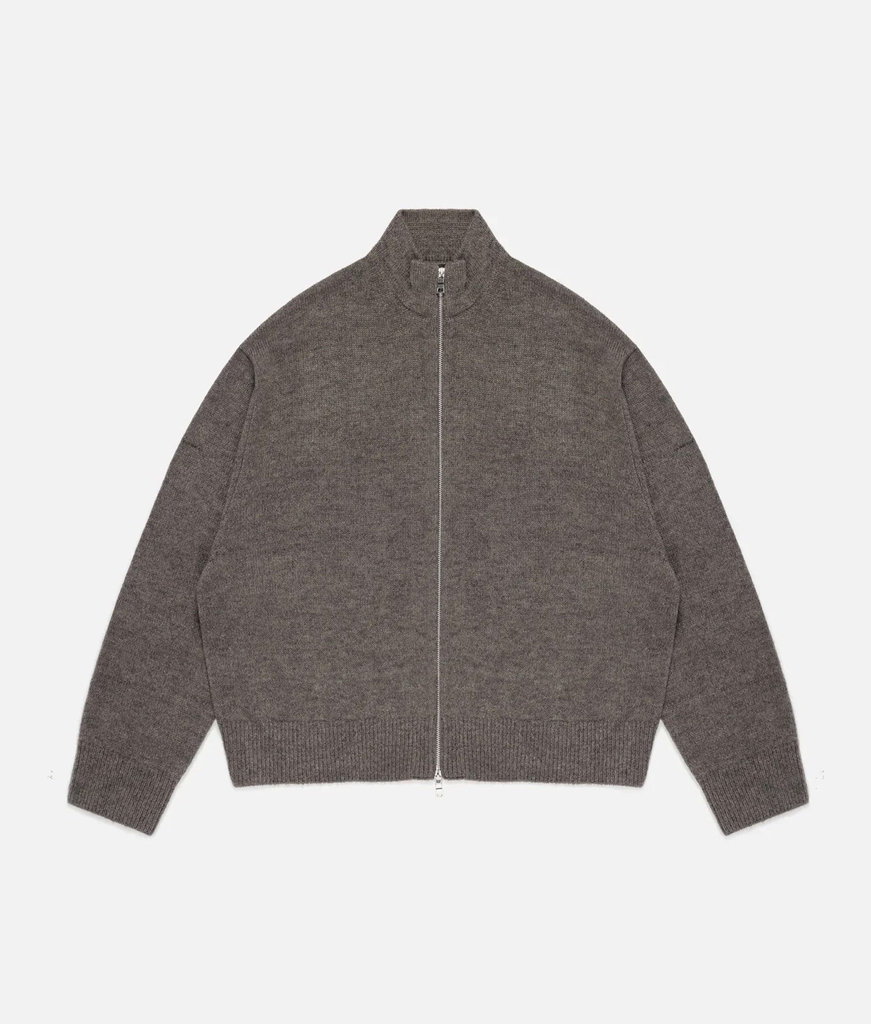 Mohair Blend Knit Track Jacket Brown Marl | MKI MIYUKI ZOKU | EQVVS