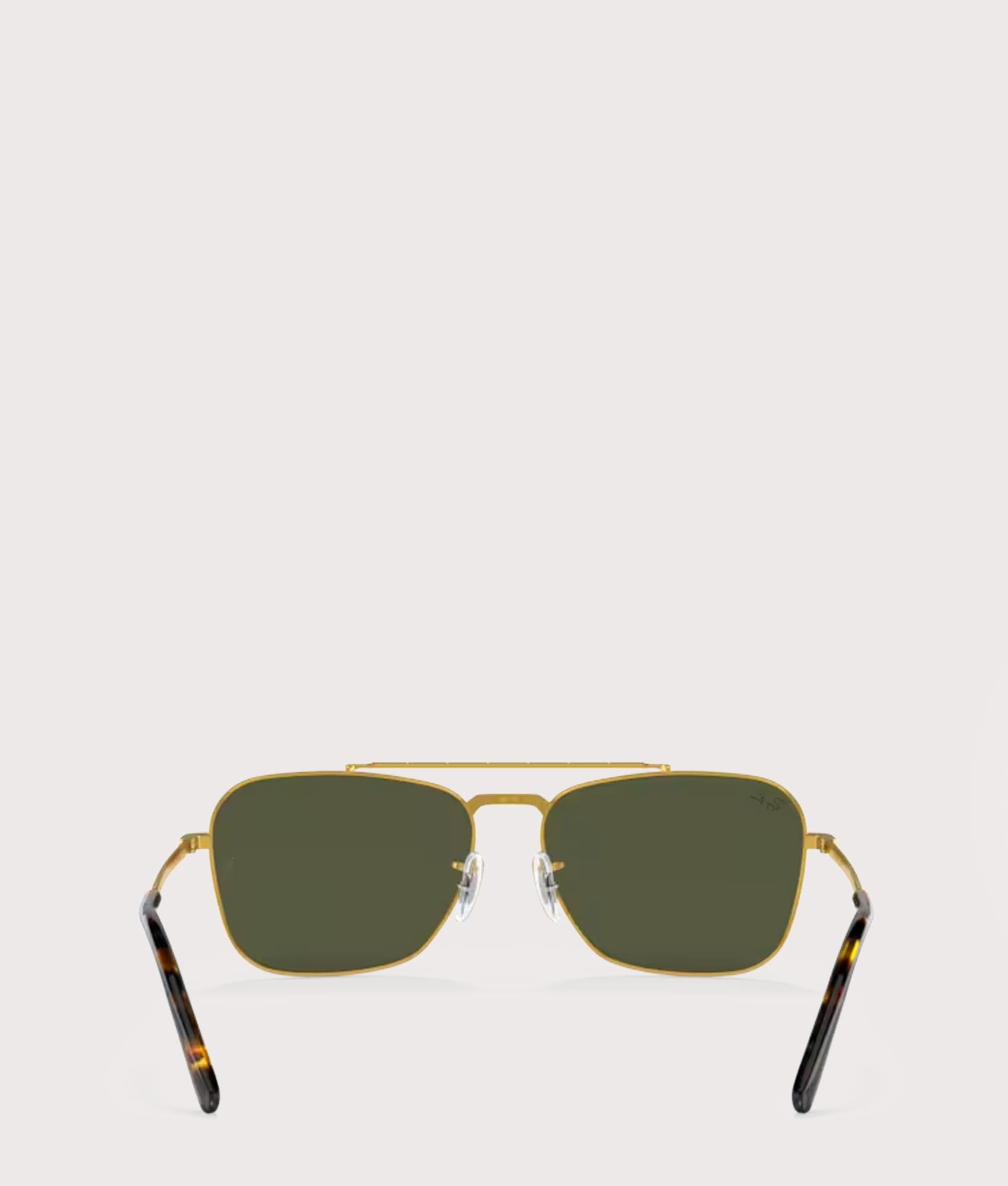 New-Caravan-Sunglasses-Polished-Gold-Green-Lens-Ray-Ban-EQVVS