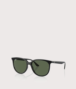 Ray-Ban-4378-Sunglasses-Polished-Black-Dark-Green-Lens-Ray-Ban-EQVVS