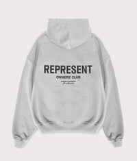 Oversized Fit Owners Club Hoodie: 158 Ash Grey/Black 