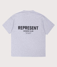 Represent Owners Club T-Shirt: 158 Ash Grey/Black 