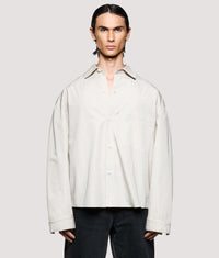 Box Fit Poplin Stripe Dress Shirt: Light Sage 