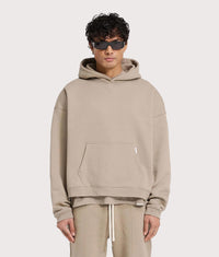 Oversized Initial Boxy Hoodie: 53 Dune 