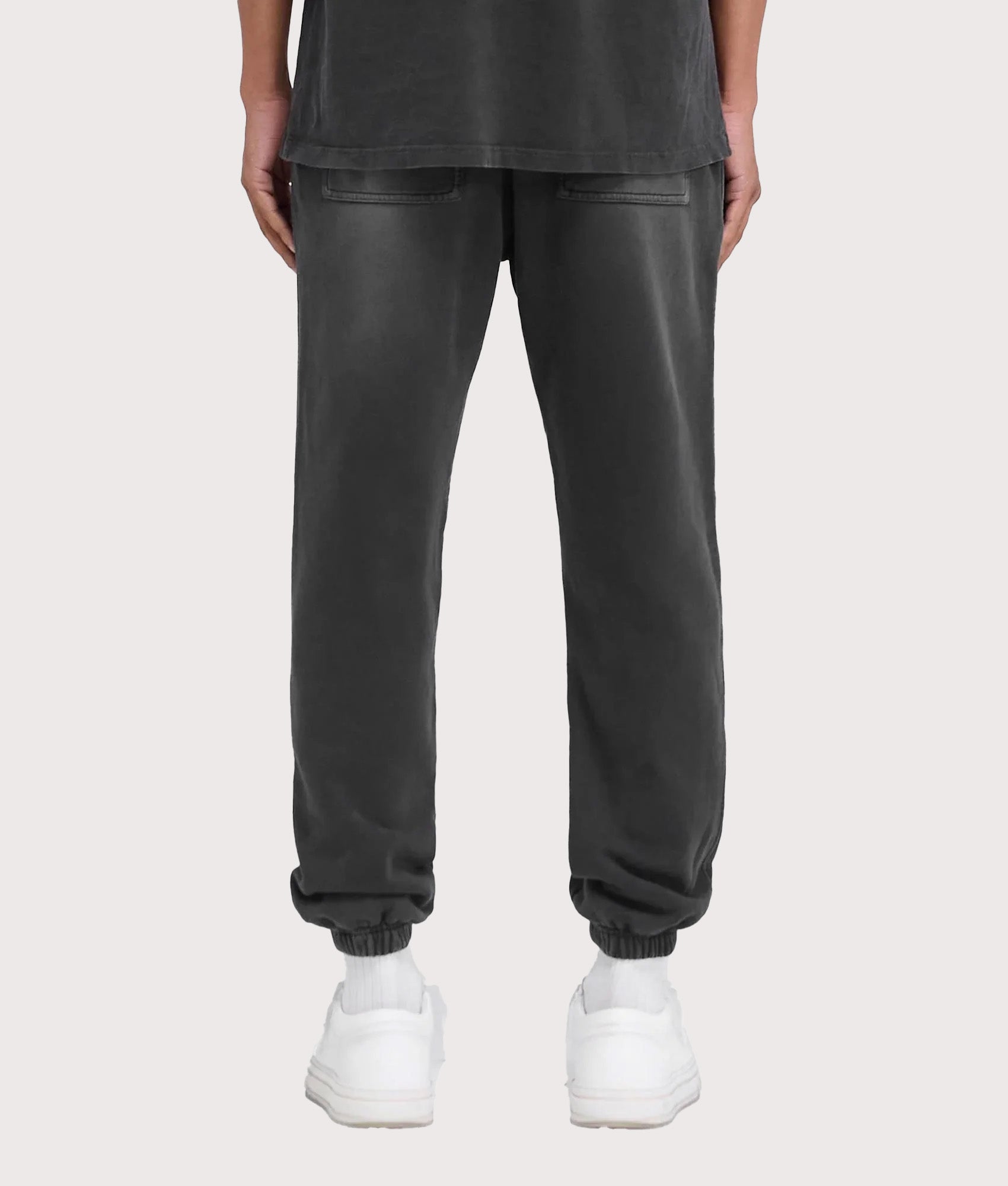REPRESENT Relaxed Fit Represent Owners Club Joggers in Aged Black at EQVVS Menswear. Back shot.